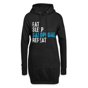 Saxophon - Hoodie-Kleid - Schwarz - Vorne