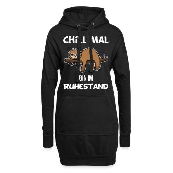 Faultier Rente Geschenk Lustig Geek Renteneintritt - Hoodie-Kleid - Schwarz - Vorne