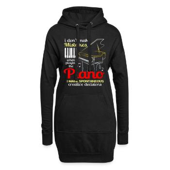 Piano - Hoodie-Kleid - Schwarz - Vorne