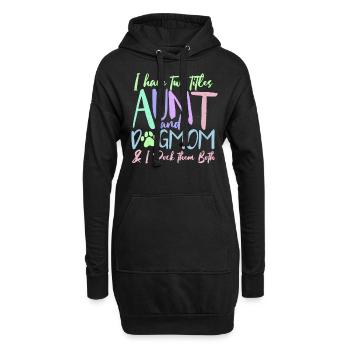 tante - Sweat-shirt à capuche long Femme - noir - Devant
