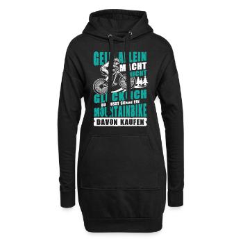 Mountainbike Mountainbiker Geld Glück Kaufen - Hoodie-Kleid - Schwarz - Vorne
