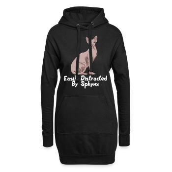 Sphynx Sphinx Katze Kätzchen Haustier Geschenk - Hoodie-Kleid - Schwarz - Vorne