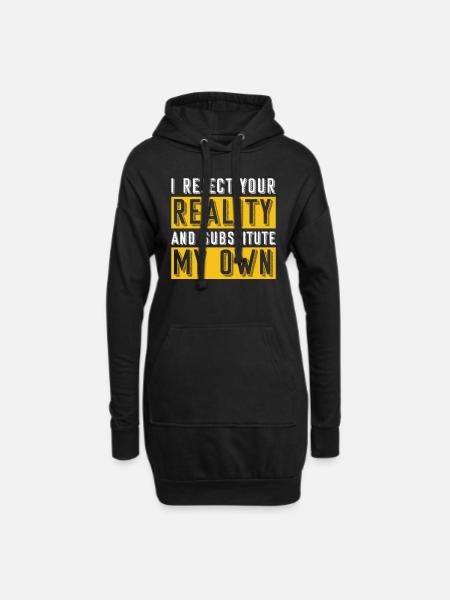 Philosophie Realität - Hoodie-Kleid - Schwarz