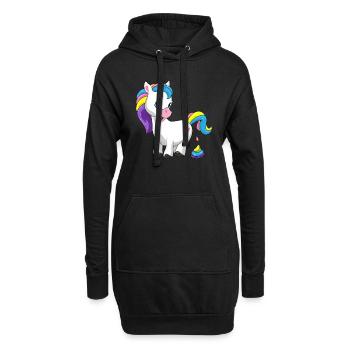 Einhorn Regenbogen Scheiße Einhornkacke Geschenk - Hoodie-Kleid - Schwarz - Vorne