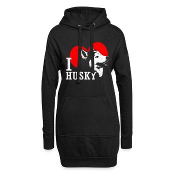 Husky - Hoodie-Kleid - Schwarz - Vorne