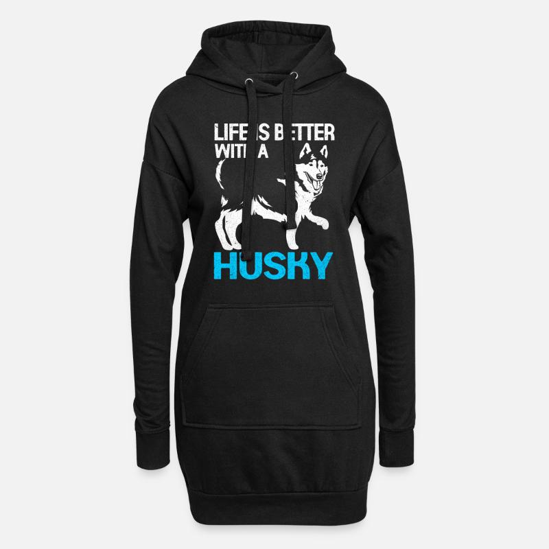 Husky - Hoodie-Kleid - Schwarz
