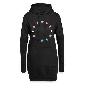 Drapeau europe drapeau arc-en-ciel transgenre - Sweat-shirt à capuche long Femme - noir - Devant
