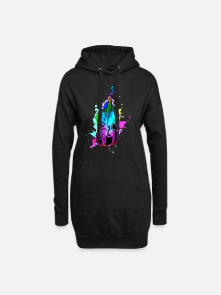 Cello - Hoodie-Kleid - Schwarz