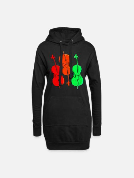 Cello - Hoodie-Kleid - Schwarz