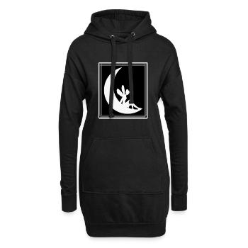 Fée sur la lune - fée sur la lune - Sweat-shirt à capuche long Femme - noir - Devant