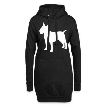 Bullterrier - Hoodie-Kleid - Schwarz - Vorne