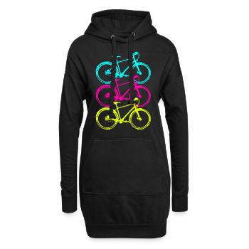 Vélo cycliste Cyclisme Vélo de course - Sweat-shirt à capuche long Femme - noir - Devant