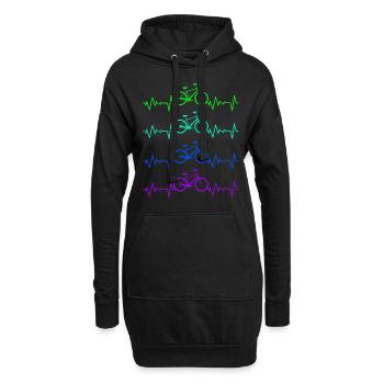 Bicycle - Hoodie Dress - black - Front