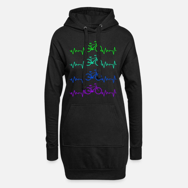 Fahrrad - Hoodie-Kleid - Schwarz