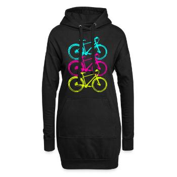 Bicycle - Hoodie Dress - black - Front