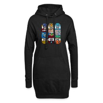 Graffiti Skateboard Monster Deck Skater Geschenk - Hoodie-Kleid - Schwarz - Vorne