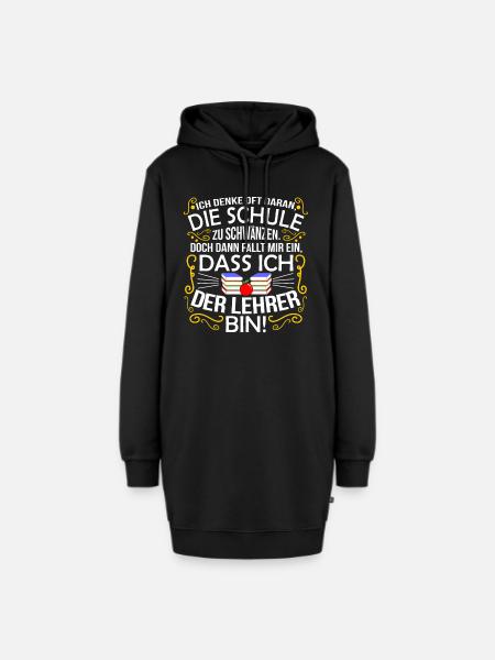 Lehrer - Hoodie-Kleid - Schwarz