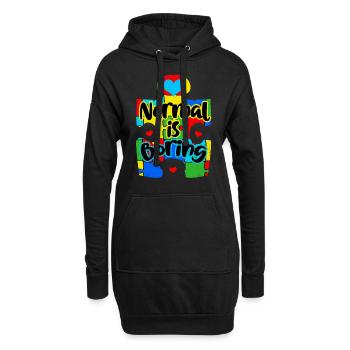 Autismus - Hoodie-Kleid - Schwarz - Vorne