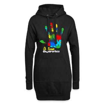Autisme Awareness Day Soins Autist Parents Amour - Sweat-shirt à capuche long Femme - noir - Devant