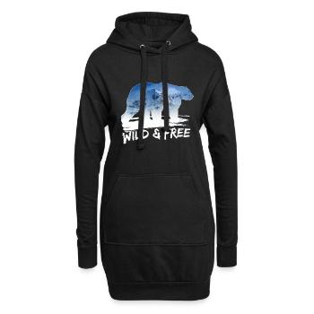 Ours polaire ours polaire cadeau du changement climatique au pôle nord - Sweat-shirt à capuche long Femme - noir - Devant