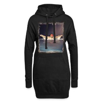 Papillon nageant flotteur cadeau - Sweat-shirt à capuche long Femme - noir - Devant