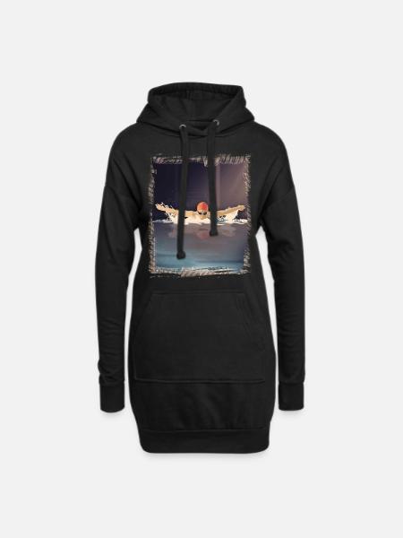 Schmetterling Schwimmen Geschenk Schwimmer - Hoodie-Kleid - Schwarz