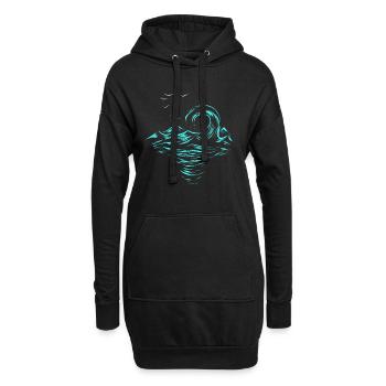 Onde - Sweat-shirt à capuche long Femme - noir - Devant