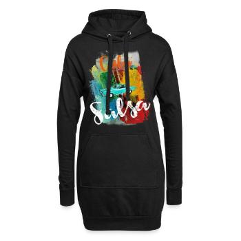 T-shirt vintage Cuba Salsa Havana - Sweat-shirt à capuche long Femme - noir - Devant