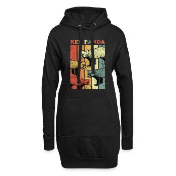 Panda rouge - Sweat-shirt à capuche long Femme - noir - Devant