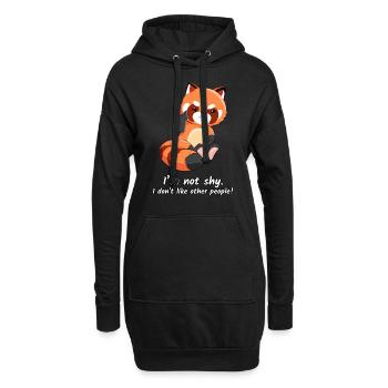 Red Panda pas timide cadeau de déclaration - Sweat-shirt à capuche long Femme - noir - Devant