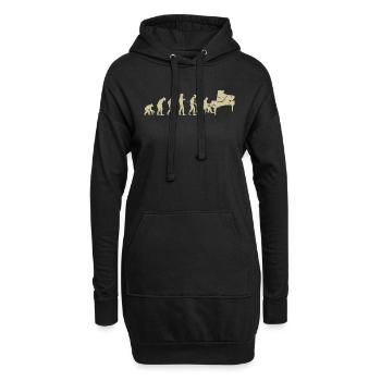 Klavier Evolution - Hoodie-Kleid - Schwarz - Vorne