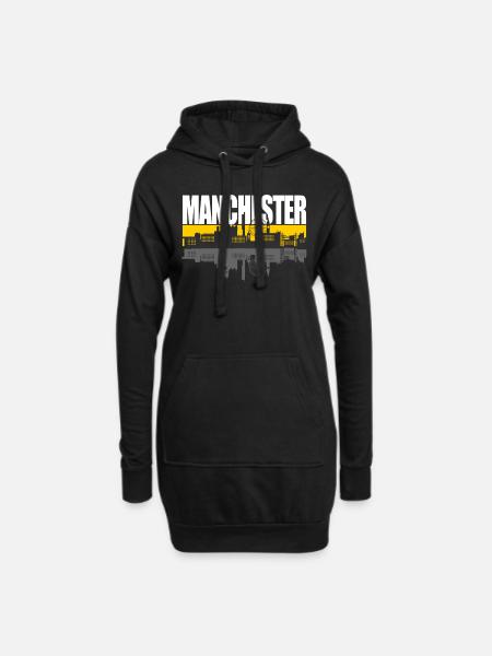 Manchester - Hoodie-Kleid - Schwarz