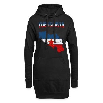 Jugoslawien - Hoodie-Kleid - Schwarz - Vorne