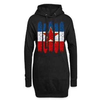 Trendy Jugoslawien Cool Nationalfarben Geschenk - Hoodie-Kleid - Schwarz - Vorne