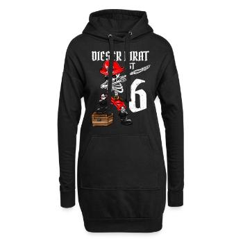 6 Jahre dabbing Pirat Junge 6. Geburtstag Geschenk - Hoodie-Kleid - Schwarz - Vorne