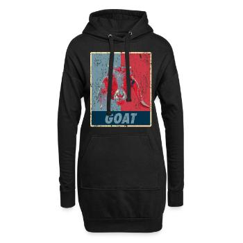 Ziege Retro - Hoodie-Kleid - Schwarz - Vorne