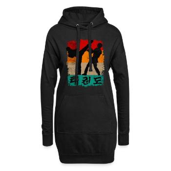 Taekwondo - Hoodie-Kleid - Schwarz - Vorne