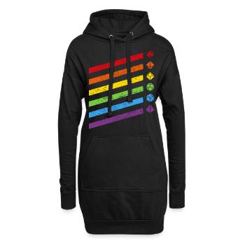 Dés jeu de société dragon gamer cadeau RPG - Sweat-shirt à capuche long Femme - noir - Devant