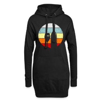 Wein - Hoodie-Kleid - Schwarz - Vorne