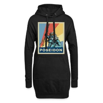 Vintage Retro Poseidon Griechische Mythologie Geschenk - Hoodie-Kleid - Schwarz - Vorne