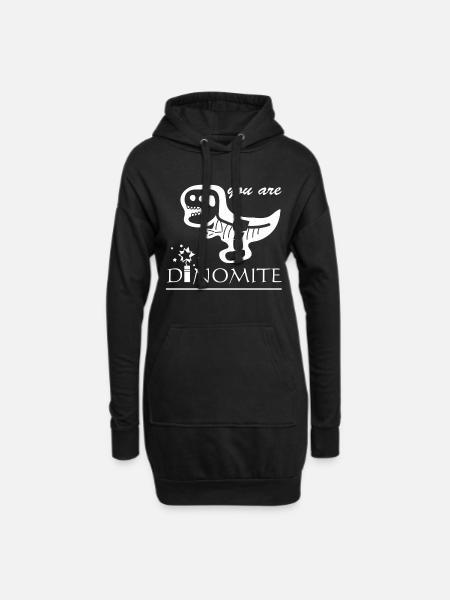 Dynamit Dino - Hoodie-Kleid - Schwarz