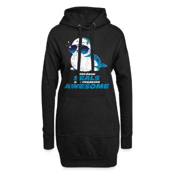 Robbe - Hoodie-Kleid - Schwarz - Vorne