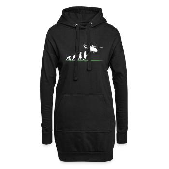 Hubschrauber Hubschrauber Hubschrauberlandeplatz - Hoodie-Kleid - Schwarz - Vorne
