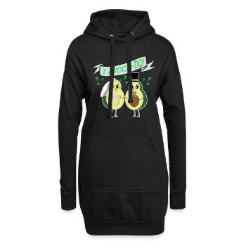 Avocado Hochzeit Heiraten Lustig Essen - Hoodie-Kleid - Schwarz - Vorne
