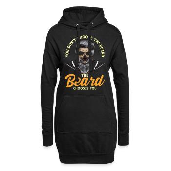 Totenkopf Bart Bärte Vollbart Barbier Bartträger - Hoodie-Kleid - Schwarz - Vorne