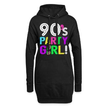 90er Jahre Musik Partygirl Disco Neon Geschenk - Hoodie-Kleid - Schwarz - Vorne