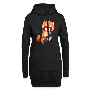 Roter Panda böse Mittelfinger Pandabär Geschenk - Hoodie-Kleid - Schwarz - Vorne