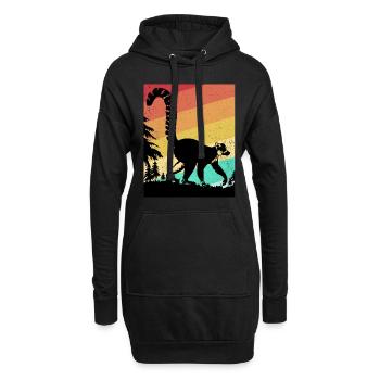 Lemur - Sweat-shirt à capuche long Femme - noir - Devant