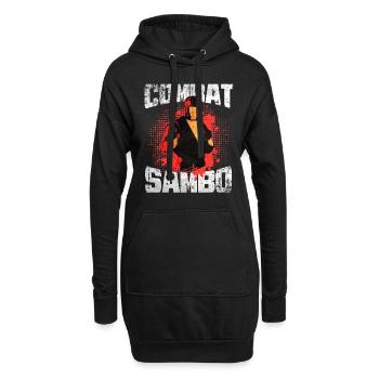Cadeau de combattant sambo - Sweat-shirt à capuche long Femme - noir - Devant