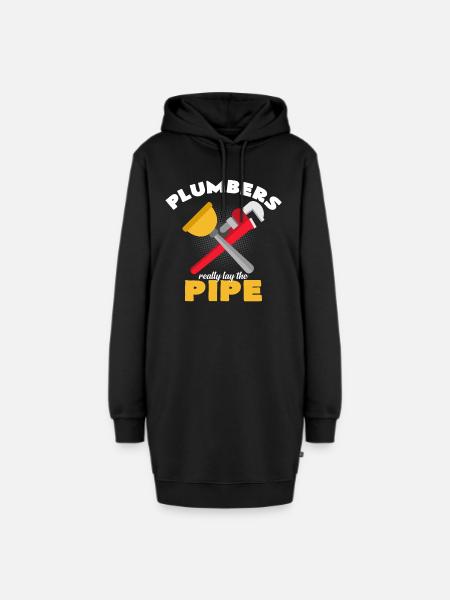 Klempner - Hoodie-Kleid - Schwarz